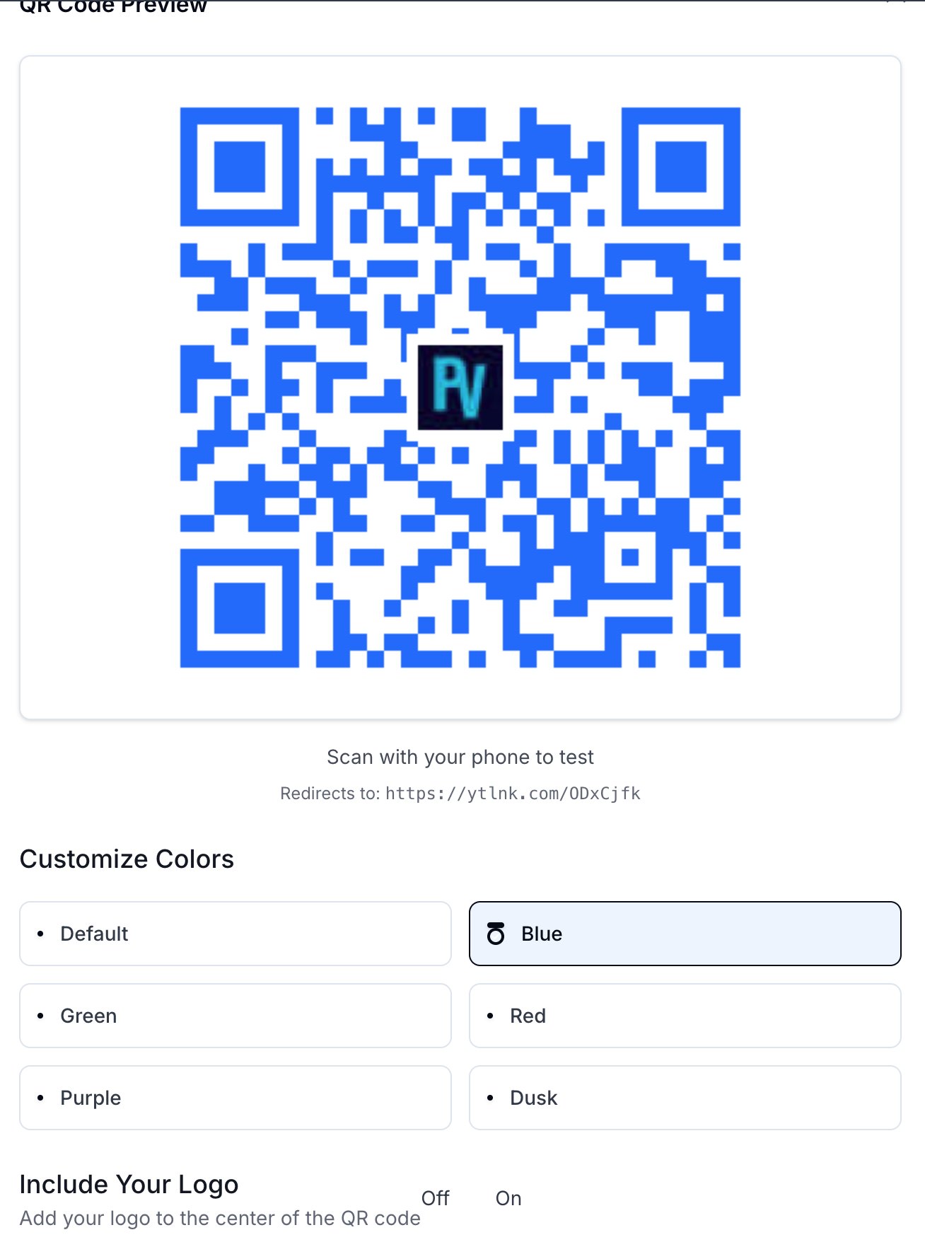 Customizing your YouTube QR Code
