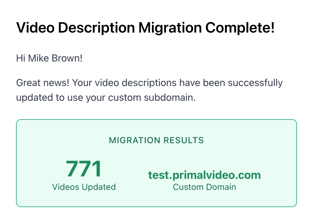 Custom URLs updated in YouTube videos