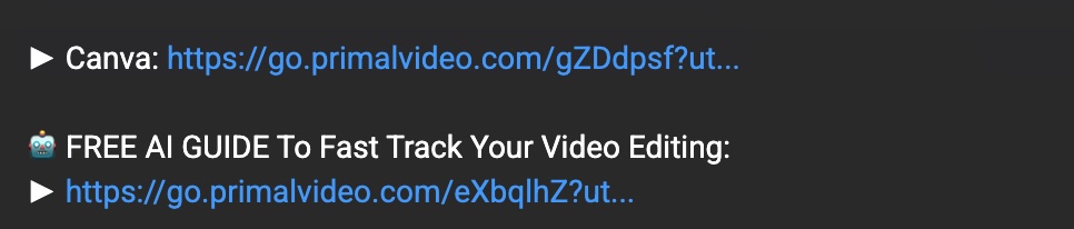 Custom tracking link example